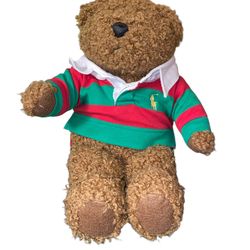 Ralph Lauren polo teddy bear Vtg rare red and green polo