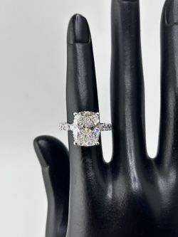 Cushion shape lab-Grown Certified Diamond Ring