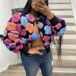 Floral Crochet style Cardigan Jacket