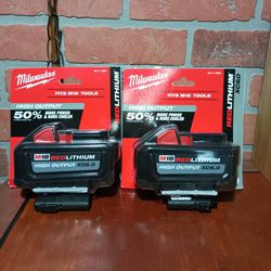 Brand New Milwaukee 18V. High Output 6.0AH Batteries Two For 