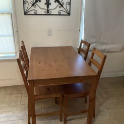 Compact Kitchen Dining Table & 4 Chairs 