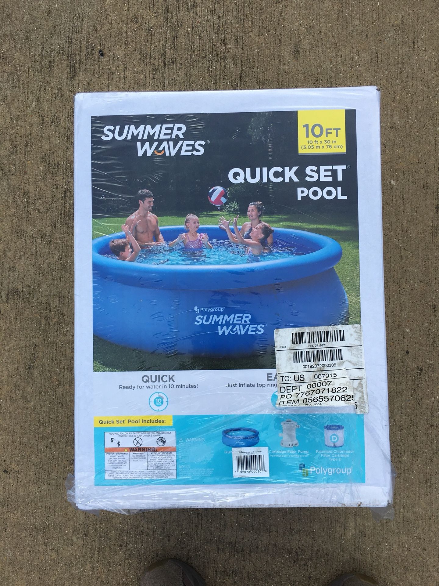 Brand New Summer Waves Quick set pool 10'x30"