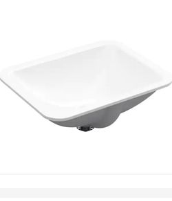Caxton 20-5/16 in. Undermount Rectangular Bathroom Sink with Overflow and Clamp Assembly in White