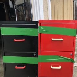 Red And Black File Cabinet
