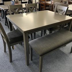 6 Pc Dark Gray Dining Set Sale ‼️