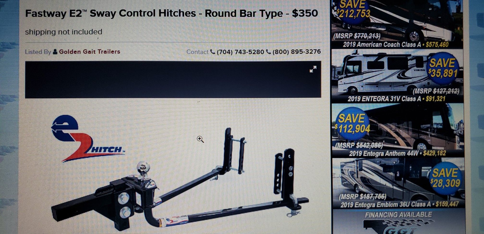 Trailer stability hitch