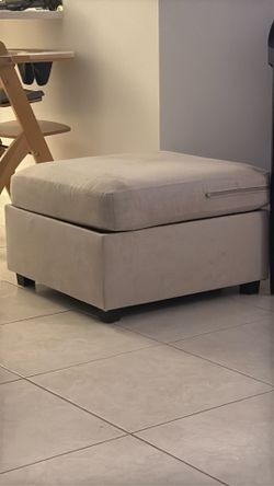 Beige storage ottoman two for $200