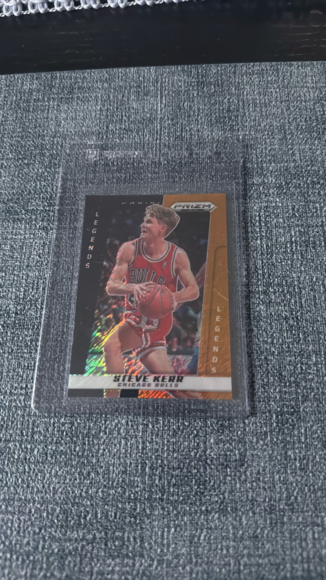 Steve Kerr 2024-25 Prizm Deca Prizms Black Gold Shimmer FOTL #213 LEG #4/8