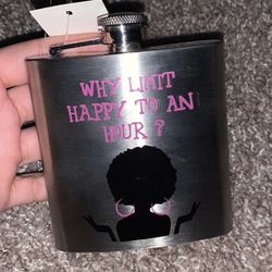 Decorated Happy Hour Flask