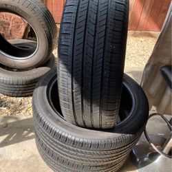 245/45/19 Goodyear’s good tires they have about 50 to 60%