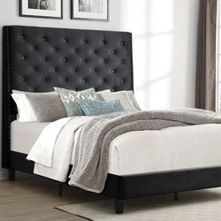 Brand New Black Queen Size 6foot Tall Bed Frame With New Mattress/Fast Delivery
