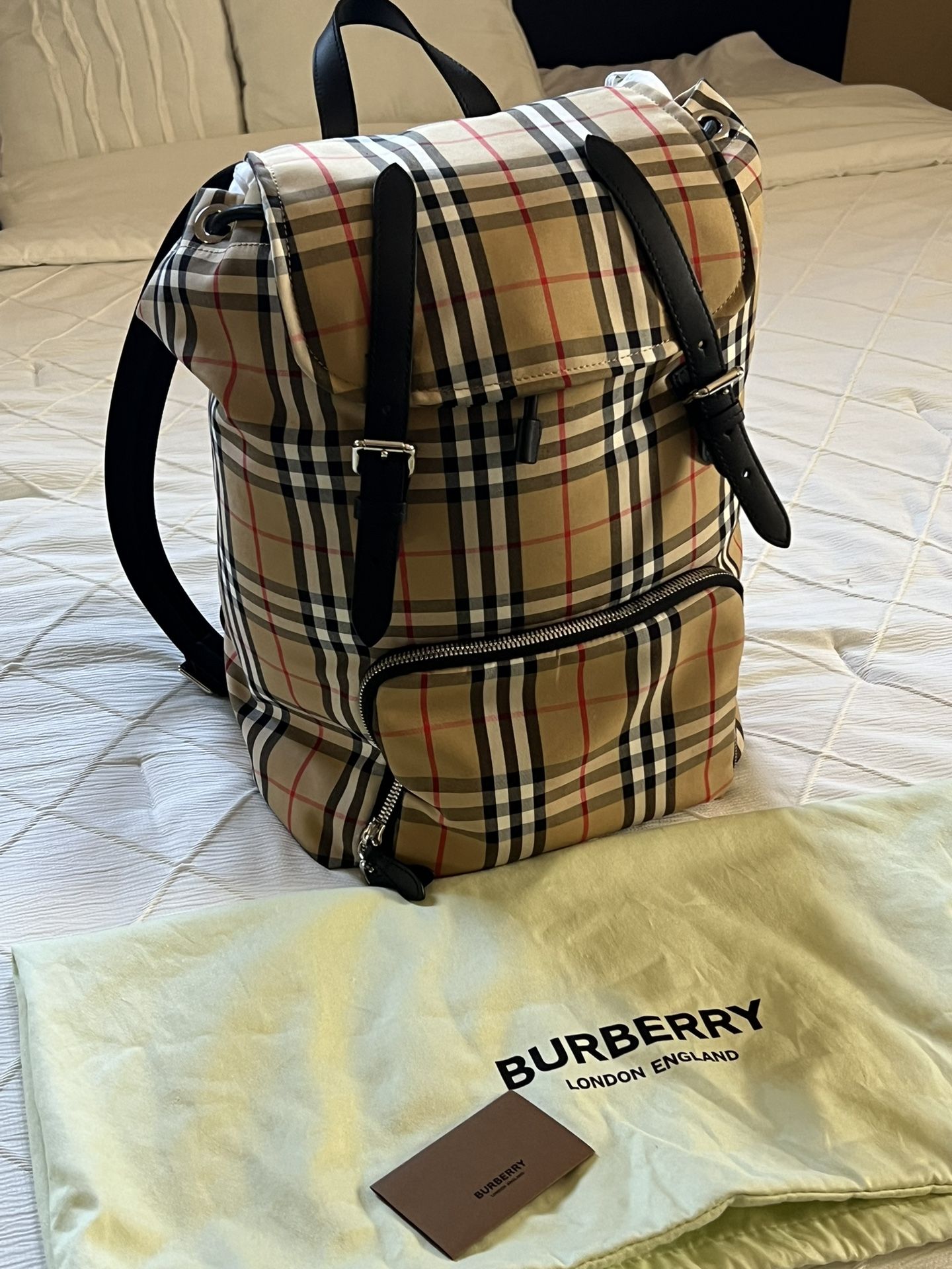 Burberry Yellow Check Rucksack Backpack