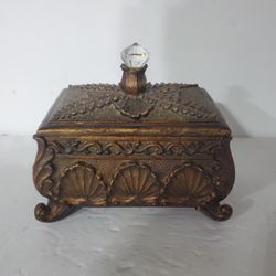 Decorative Trinket Box With Red Felt Lining