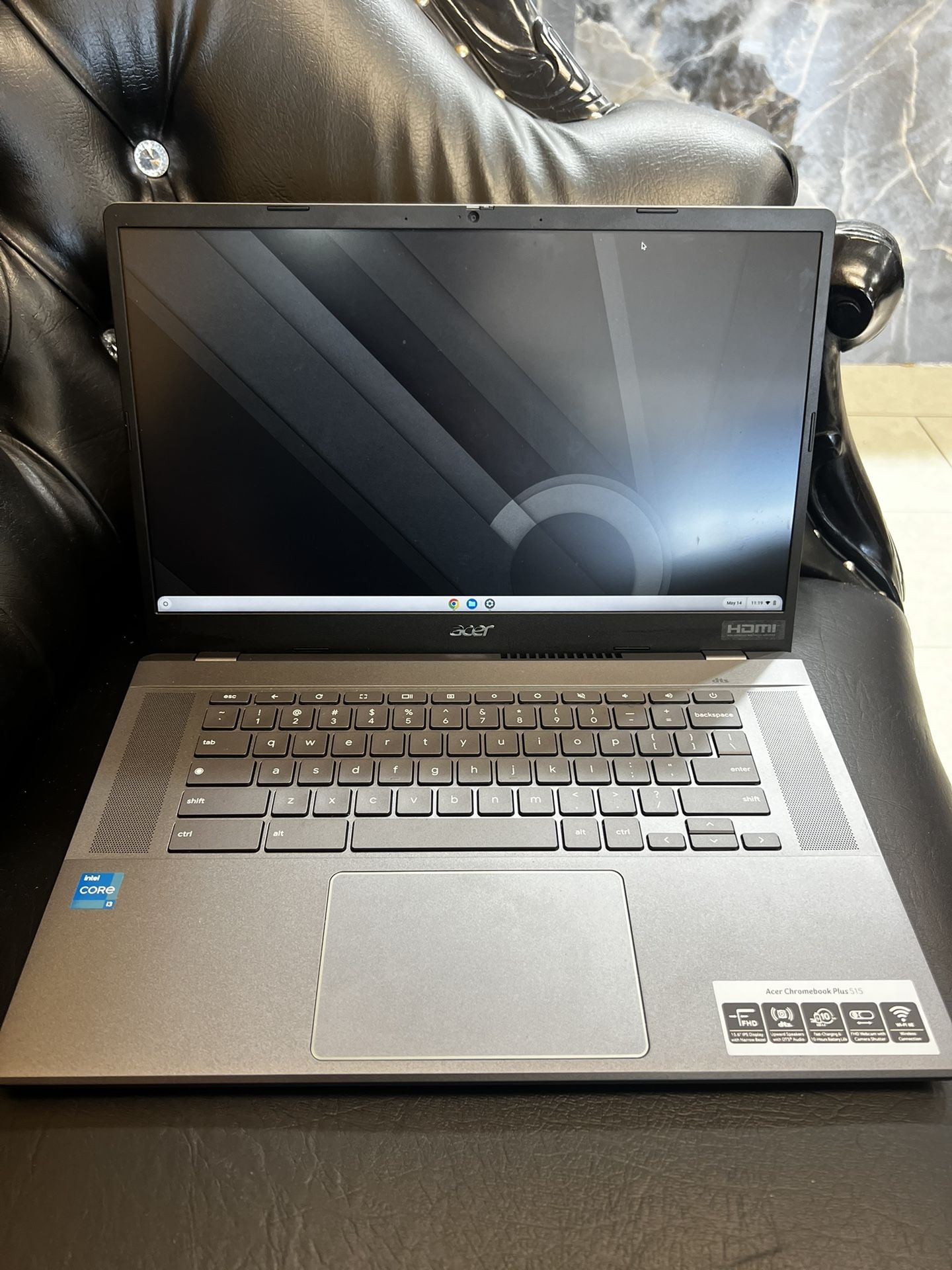 Acer - Chromebook Plus 515 – 15.6" Full HD Laptop - Intel Core i3-1215U with 8GB LPDDR5X – 128GB UFS - Steel Gray