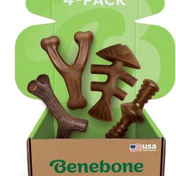 Benebone Medium 4-Pack Dog Chew Toys for Aggressive Chewers