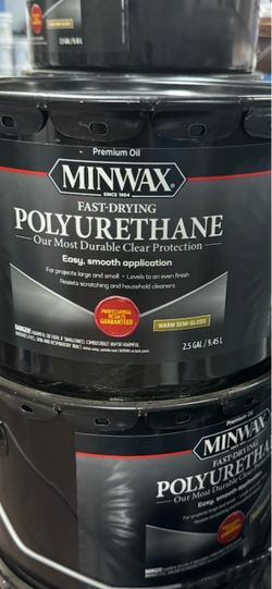 2.5 Gallon Minwax Fast-Drying Polyurethane – Warm Semi-Gloss – $70