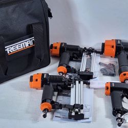 Freeman P4FNCB Pneumatic Finishing Nailer and Stapler Kit with Bag and Fasteners (4-Piece) #766