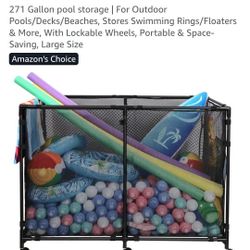 New Open Box 271 Gallon pool storage | For Outdoor Pools/Decks/Beaches, Stores Swimming Rings/Floaters & More, With Lockable Wheels, Portable & Space-
