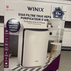 Winix Air Purifier D360 True HEPA 3-Stage for 360-sq-ft Portable Digital Control