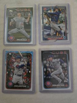 Four topps chicago cubs baseball cards