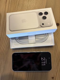 iPhone 17 Pro, 512GB, UNLOCKED Silver/White with Case and Screen Protector