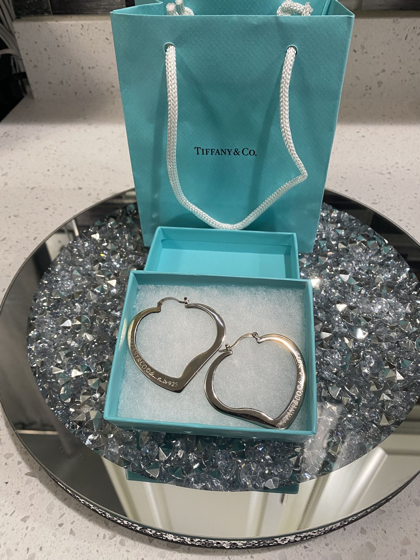 Real Tiffany Elsa Peretti Large Open Heart Earrings