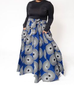 African print maxi skirt with pockets