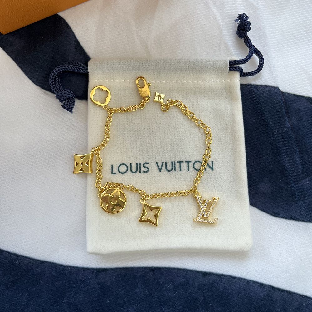 Flower And Letter Charm Bracelet
