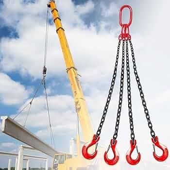 Chain Sling, 5/16'' x 5' Lifting Chain with 4 Grab Hooks, 3 Ton Chain Sling. $50.00 FIRM!!