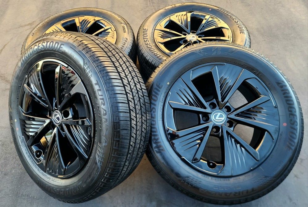 18” LEXUS RZ300e RZ450e RZ350e New Gloss Black OEM Wheels and Tires for ...