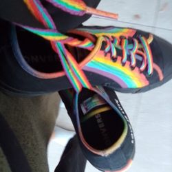 Shoes Black Converse With Rainbow Love Is Love