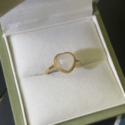 Authentic hetian jade ring / white nephrite jade (adjustable size)