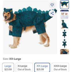 Dinosaur Dog Costume, XX-Large