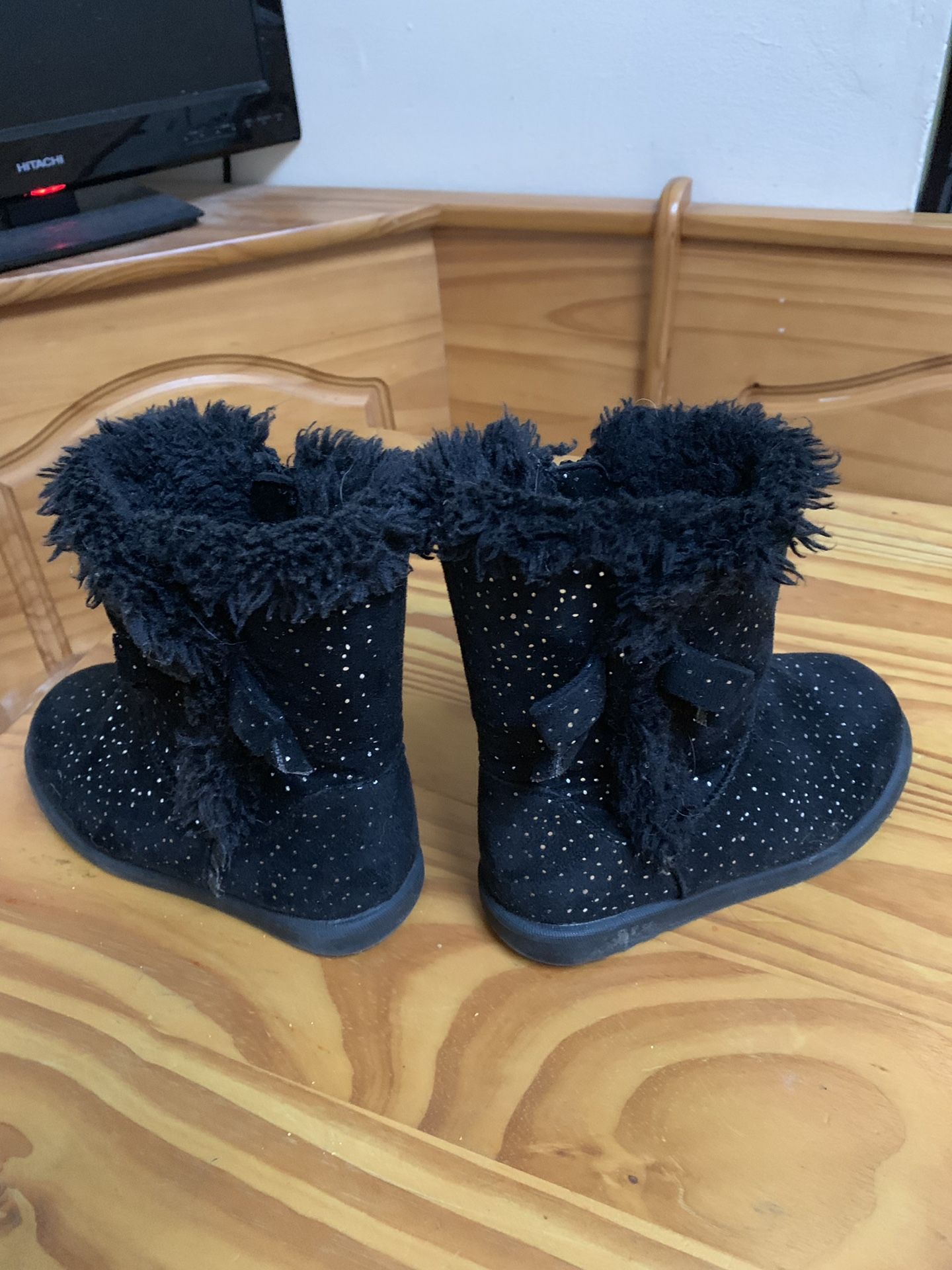 Boots black girls children size 11 GREAT CONDITION