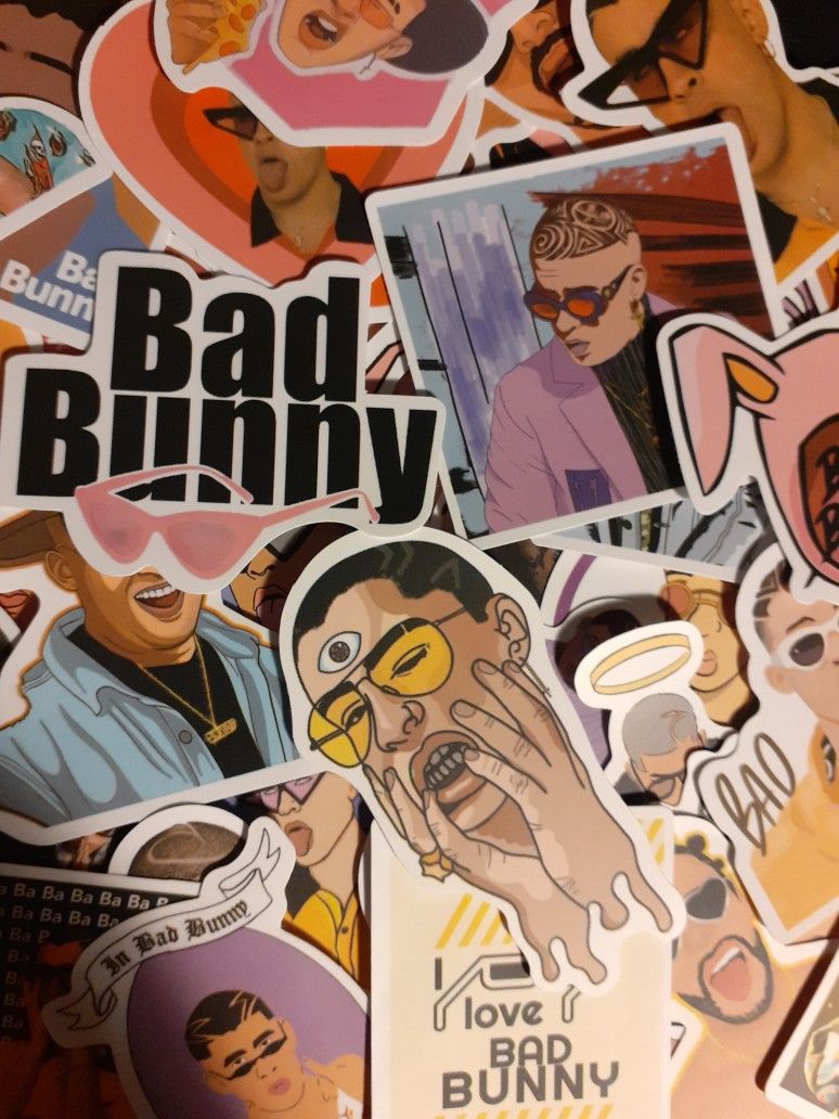 50pc Lot Vinyl Bad Bunny Stickers