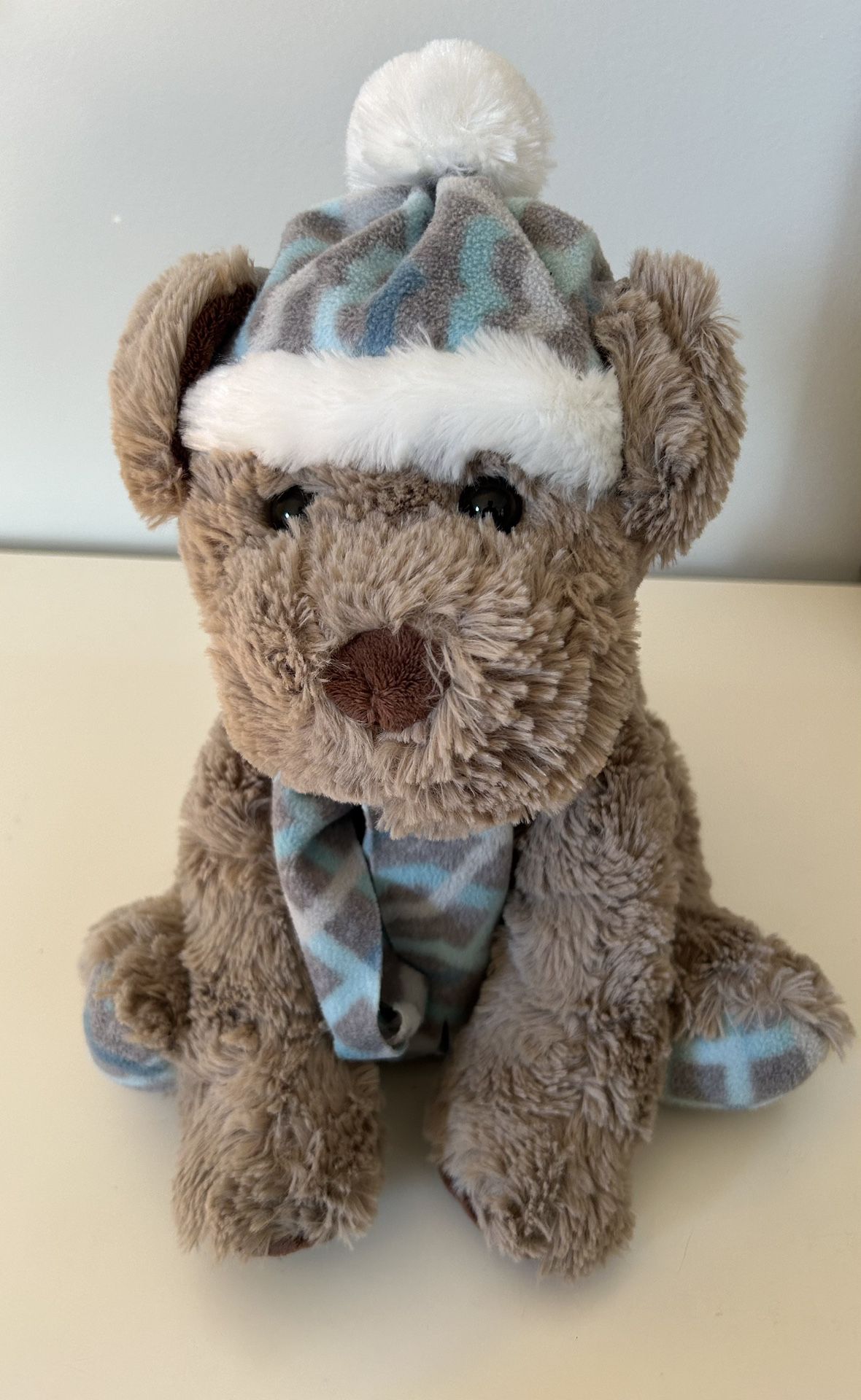 Brown Teddy Bear With Scarf And Hat 