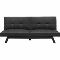 DHP Delaney Splitback Futon Sofa Bed,  Black