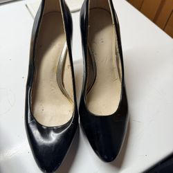 Coach black patent stilettos