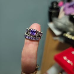 Size 6 Amethyst Set 925 Sterling Silver