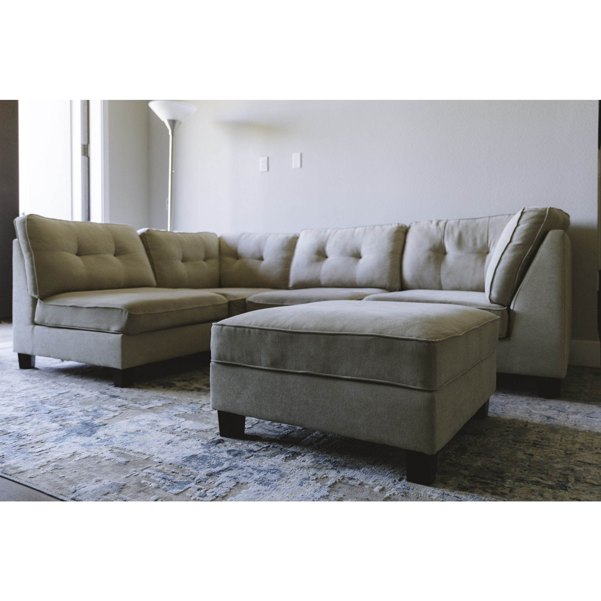5 Piece Customizable Sectional Sofa With Ottoman 
