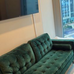 Edenbrook Lynnwood Upholstered Sofa - Couch for Living Room Office or Bedroom - Mid-Century Modern Design Furniture - Buttonless Tufting 