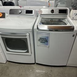LG TOP LOAD WASHER & GAS DRYER 