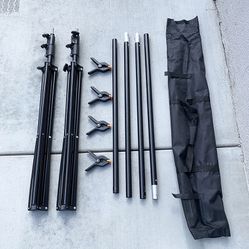(New in Box) $40 Heavy Duty Backdrop Stand 8.5x10 FT with Carry Bag and Clips 