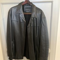 KENNETH COLE NEW YORK BLACK LEATHER JACKET XXL