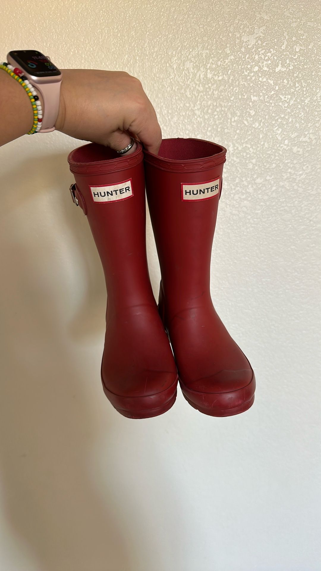 Red Hunter Boots Size 12 Girls 