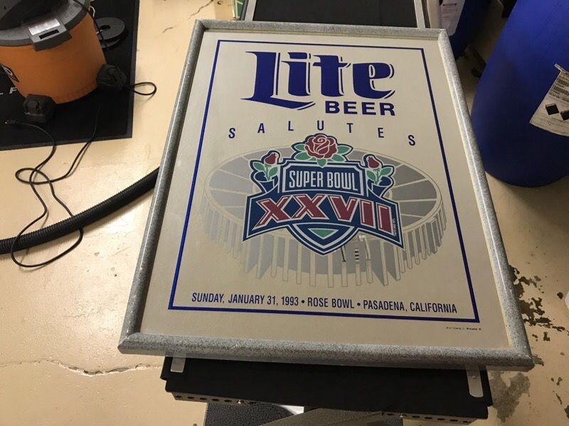 Vintage light beer Super Bowl mirror