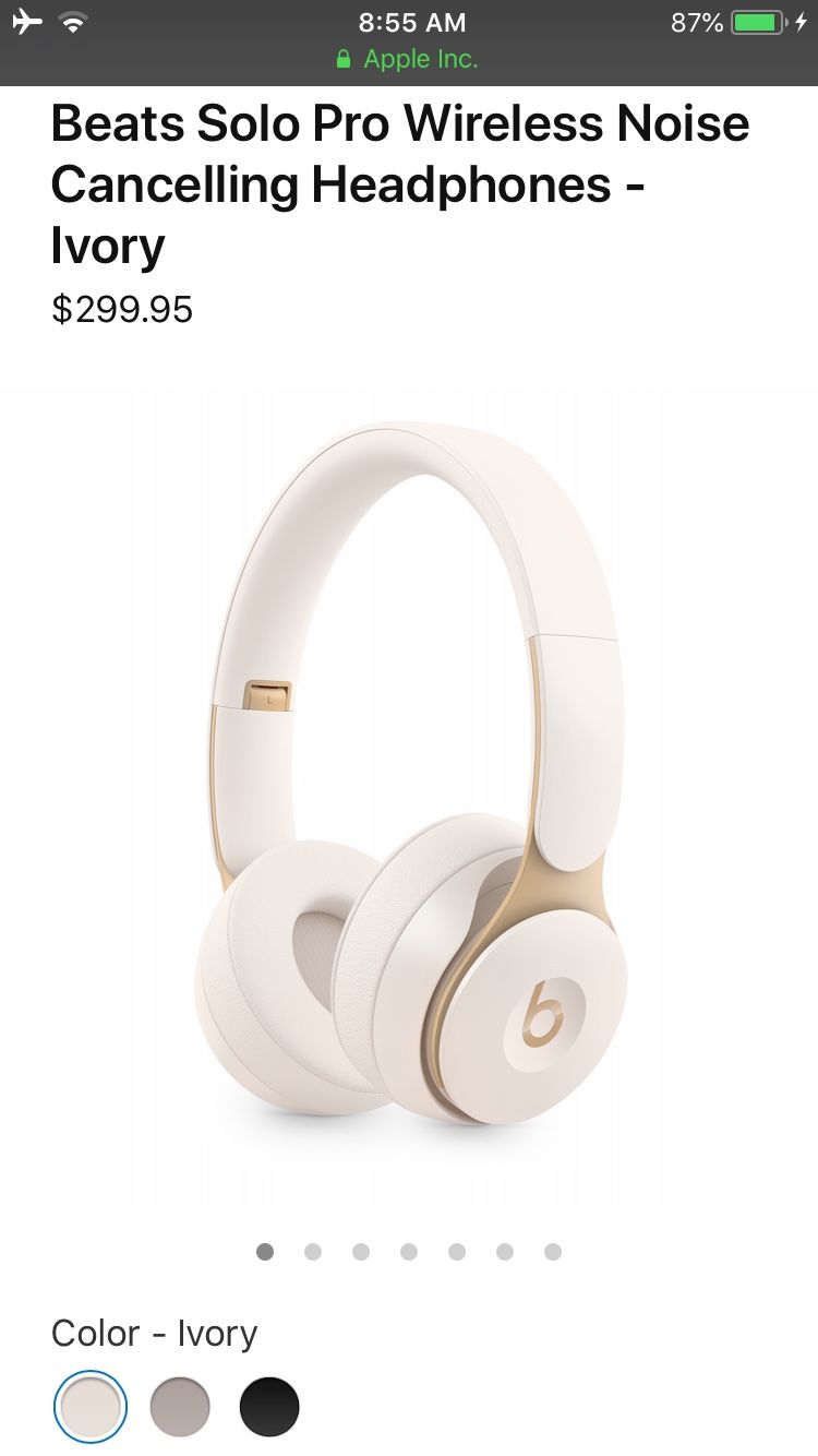 Beats Solo Pro Wireless Noise Cancelling Headphones - Ivory