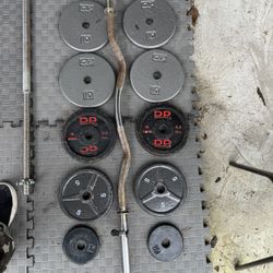 Curl Barbell With Weights 