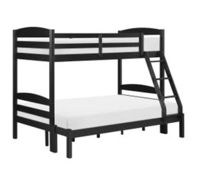Twin/full bunk bed. Available in white & black. Assembly required. Assembly not included. Tax included. Free local delivery. $350 bunk bed only. $550 