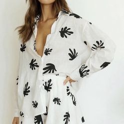 COMMENSE Chill Life Plant Print Shorts Set